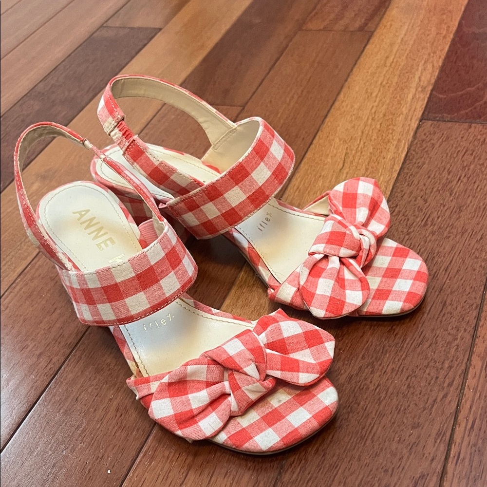 Chic Red Gingham Anne Klein iFlex Sandals